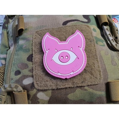 JACKETS TO GO Nášivka MONSTER PIG plast velcro RUŽOVÁ