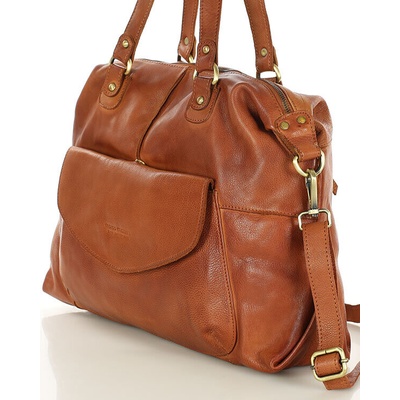 Mazzini Marco Camel kožená shopper kabelka A4