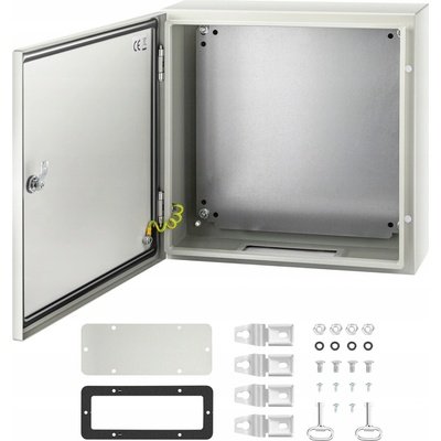 Elektrická Skříň 20x20x6" IP66 z Uhlíkové Oceli, Uzamykatelná a Vodotěsná