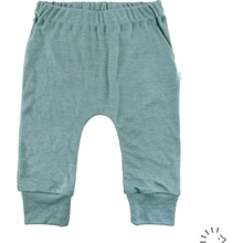 PoPoLiNi Dojčenské nohavice merino vlna Sage Green