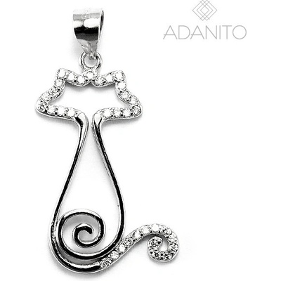 Adanito SSP018157 Strieborný prívesok mačka so zirkónmi