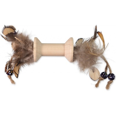 Magic Cat Wooden Toy špulka s pírky mix - 16 cm