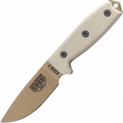 ESEE Knives Model 3 dark earth blade handle 3P-MB-DE with sheath + clip and MOLLE-back