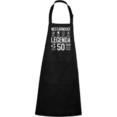 Dobrý Triko Zástěra s potiskem Nestárnoucí legenda 50 let Černá