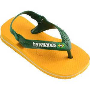 Havaianas Детски сандали Havaianas Baby Kid's Brasil Logo Sandals - Pop Yellow / Amazon - размер 22 (Brazil) (702-5422-0315)