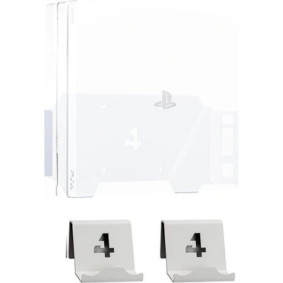 4mount – Wall Mount for PlayStation 4 Pro White + 2× Controller Mount