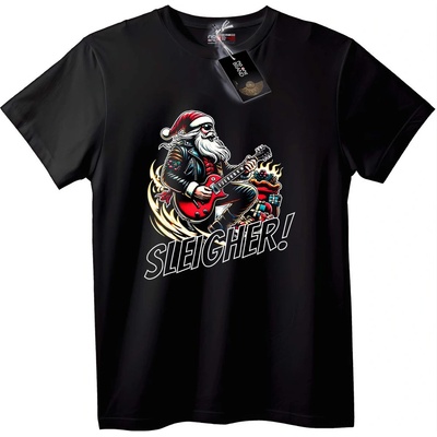 NOONEBRAND Тениска с рок Дядо Коледа Sleigh Her - 4XL, White