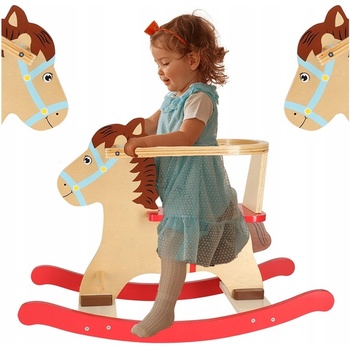 IKO Drevený hojdací koník s operadlom