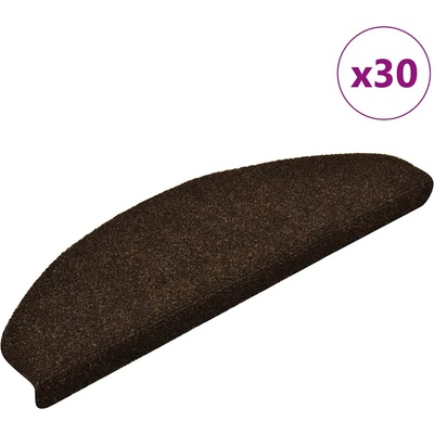 vidaXL Изтривалки за стълби, самозалепващи се, 30 бр. , 65x21x4 см, кафяви, полукръгли, големи (3365662)
