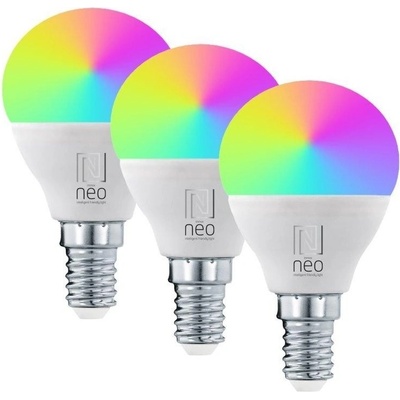Immax NEO LITE SMART sada 3x žárovka LED E14 6W RGB+CCT barevná a bílá, stmívatelná, Wi-Fi, P45, TUYA 07745C