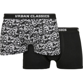 Urban Classics Комплект два чифта боксерки Urban Classics от органичен памук aop+black UB-TB4416-03151 - Черен, размер 5XL