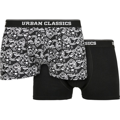Urban Classics Комплект два чифта боксерки Urban Classics от органичен памук aop+black UB-TB4416-03151 - Черен, размер XXL