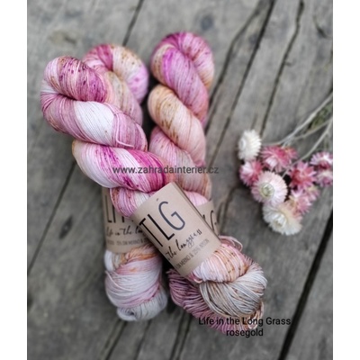 LIFE IN THE LONG GRASS Příze LITLG Fine Sock Rosegold merino a nylon 100 g