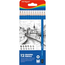 Set ceruziek na skicovanie 8B - 6H KEYROAD sada 12 ks