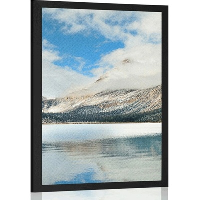 Plakát krásné horské jezero - 20x30 black