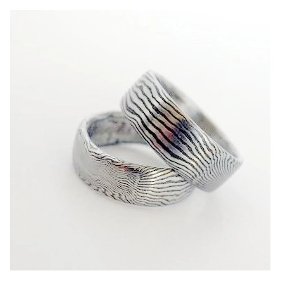 Snubní prsteňy kovaná nerezová ocel damasteel DA-1003