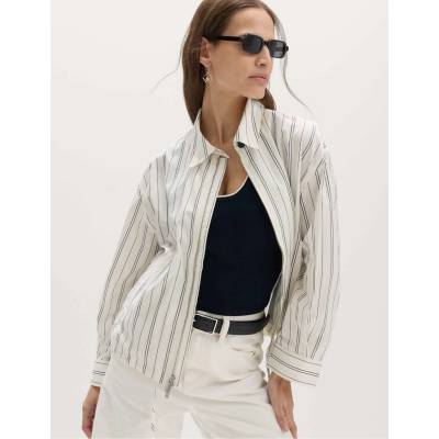 Marks & Spencer Риза-яке с раретирана цип, от чист памук Marks & Spencer кремав Marks & Spencer | Bezhov | ЖЕНИ | 10