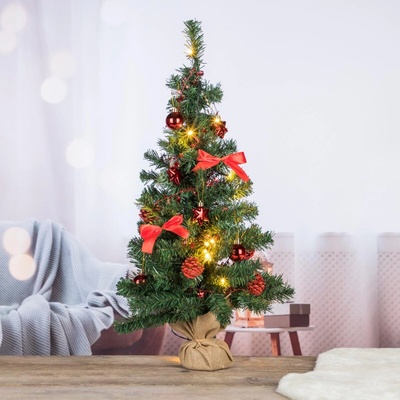 Haushalt internationalinternational Umelý vianočný stromček 75 cm, červené ozdoby