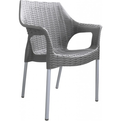 Mega Plast, plastová židle BELLA (AL nohy), 84 x 60 x 52 cm, stohovatelná, capuccino