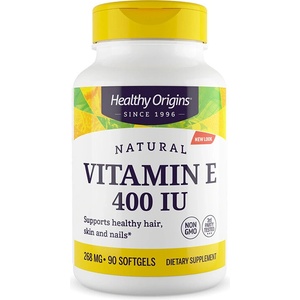 Healthy Origins Витамин Е - Здрава сърдечно-съдова система, кожа и коса, 400 IU / 268 mg, 90 софтгел капсули (15144 HO)