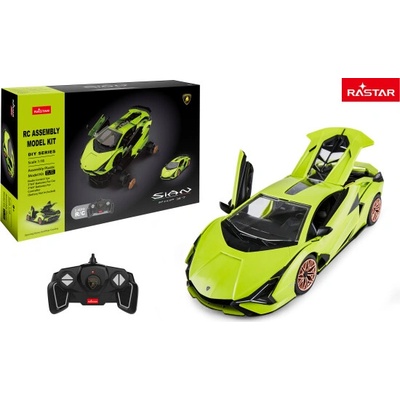RASTAR Konštrukčné autíčko RC Auto Lamborghini Sian Building Kit na diaľkové ovládanie zelené 1:18