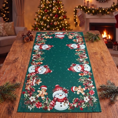 Decora Vánoční běhoun XMAS PARTY zelená 40x85 cm