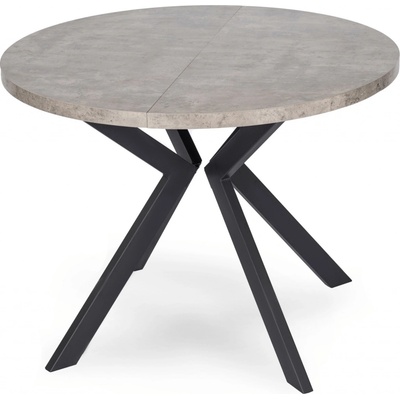 JAKS Kulatý rozkládací stůl 100 250 cm Lukas vzor beton 2/2