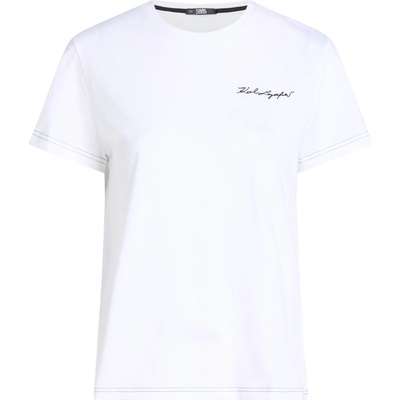 Karl Lagerfeld Тениска 'Signature' бяло, размер XS