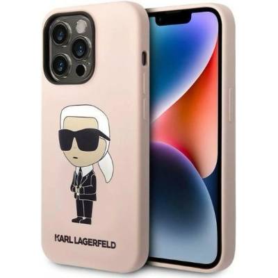 KARL LAGERFELD Кейс Karl Lagerfeld KLHCP14LSNIKBCP за iPhone 14 Pro 6.1", розов / розов, твърд, Silicone Ikonik (KF001411-0)