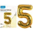 LUMA Balonek foliový č.5 zlatý 43cm