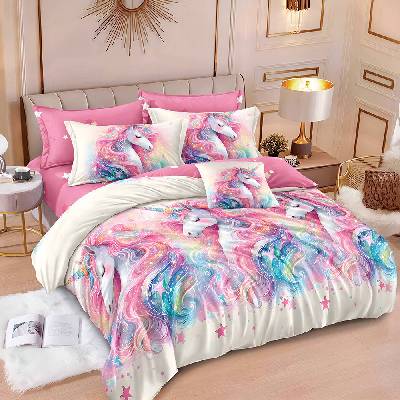 EmonaMall Двулицево спално бельо EmonaMall, 6 части - Модел S19032 (S19032-66666d)