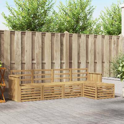 vidaXL Комплект дивани за открито 5 pcs Бяло 249 x 122, 5 x 73 см (3391669)