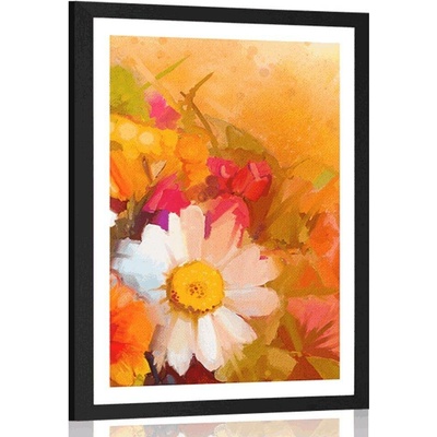 Plakát s paspartou nádherná kytice - 40x60 silver
