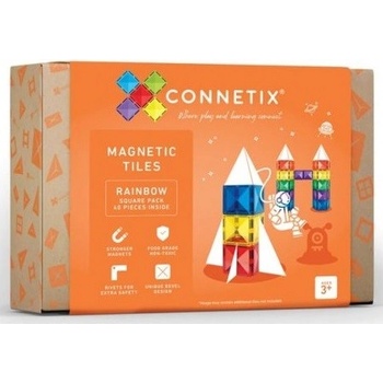 Connetix Rainbow Square Pack 40 ks