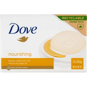 Unilever Тоалетен сапун Dove Argan Oil твърд 4 x 90 г