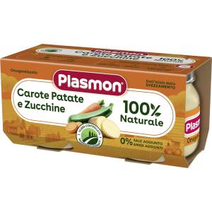 Plasmon Пюре моркови с картофи и тиквички 6+м 2х80г - topcho-online