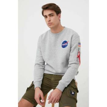 Alpha Industries Суичър Alpha Industries Space Shuttle Sweater в сиво с принт 178307.17 (178307.17)