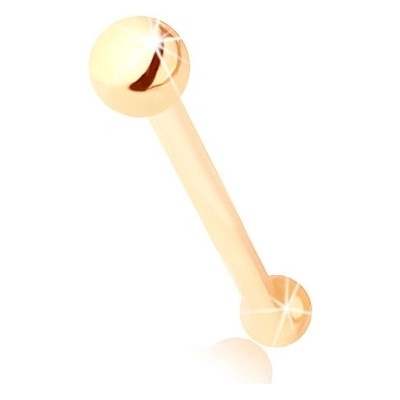 Šperky eshop rovný piercing do nosu ve žlutém zlatě S1GG175.11
