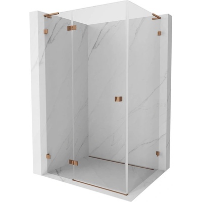 Mexen Lunar L лява душ кабина с отваряща се врата 85 x 90 см, прозрачна, розово злато - 834L-085-090-60-00-L (834L-085-090-60-00-L)