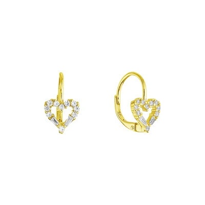 EVOLUTION GROUP CZ Pozlacené stříbrné náušnice srdce 11717.1 yellow gold