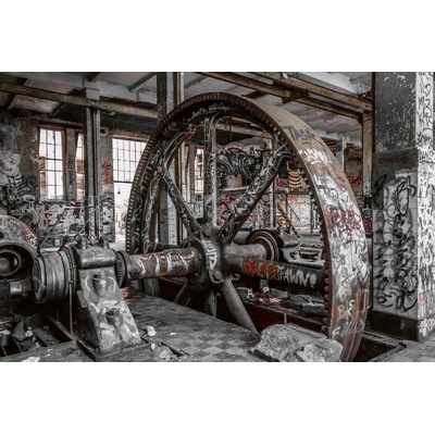 DIMEX ART Флизелинов фототапет интериор на изоставена фабрика 375 x 250 см