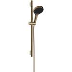 Hansgrohe Rainfinity - Душ комплект с ръчен душ с 3 струи, тръбно окачване и шлаух, EcoSmart, четкан бронз 28746140 (28746140)