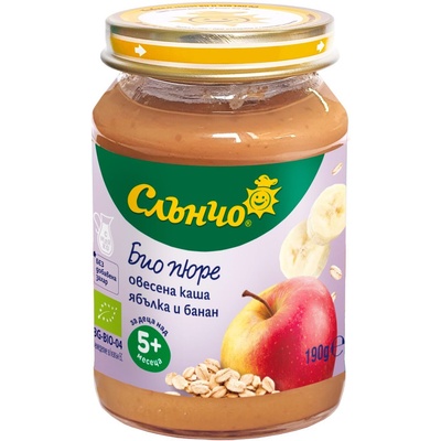 Слънчо био овесена каша с ябълка и банан - 190 г