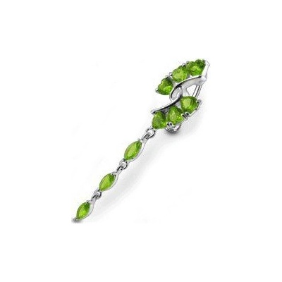 Šperky4U stříbrný piercing do pupíku světle zelené zirkony BP01251-G