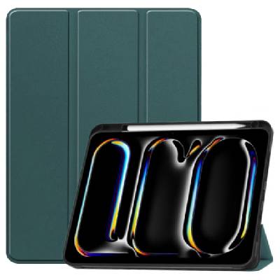 Калъф от PU кожа с място за Apple Pencil и функция заспиване за iPad Pro 11" (2024/2025) - петролносиньо (78223)