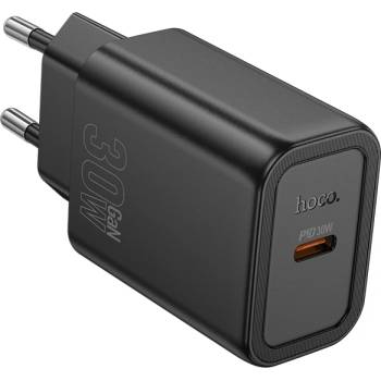 hoco. N62 Gentle еднопортово 30W USB-C зарядно устройство - черно