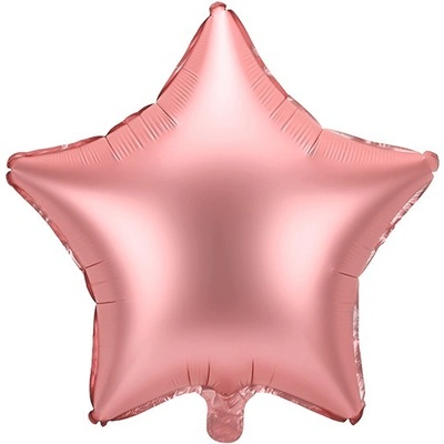 Party Deco FB3S 019R Fóliový balón Matná hviezda 48cm Rúžove zlato