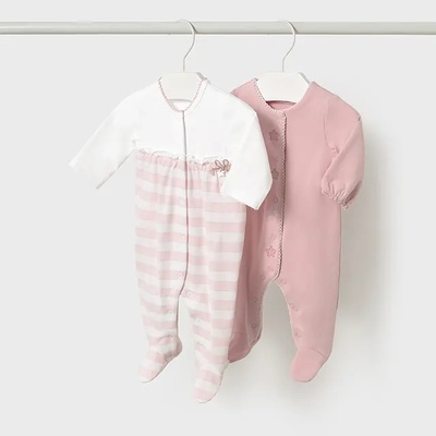 Mayoral Комплект 2 пижами дълги в розов цвят за бебе момиче Майорал