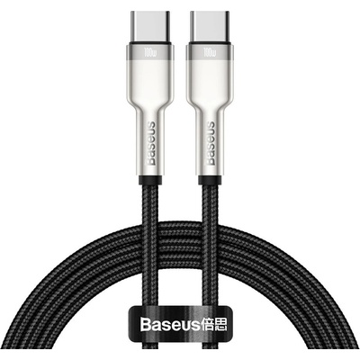 Baseus Кабел Type-C към Type-C, супер бързо зареждане, 100W, 480Mbps, 20V, 5A, 1m - Baseus Cafule Series Metal (CATJK-C01) - черен