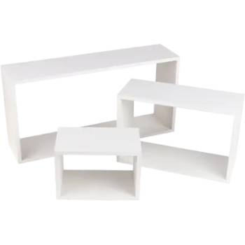 Image 1 of DOMAX ЕТАЖЕРКИ ПРАВОЪГЪЛНИ frs 1 600/380/170мм БЯЛ К-КТ 3бр (67911 , 66653)